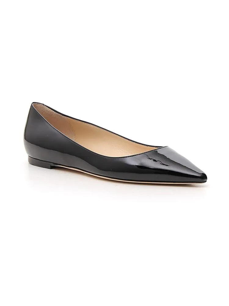 Jimmy Choo Romy Pointed Toe Flat Shoes