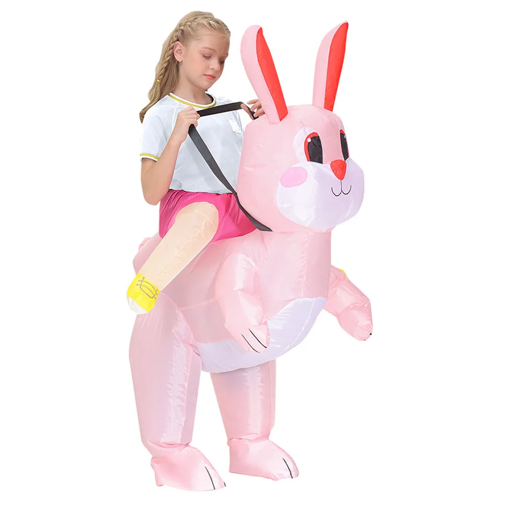 Kids Inflatable Rabbit Costumes Cosplay Party Costume Monster Mascot Halloween Carnival Suit for Children