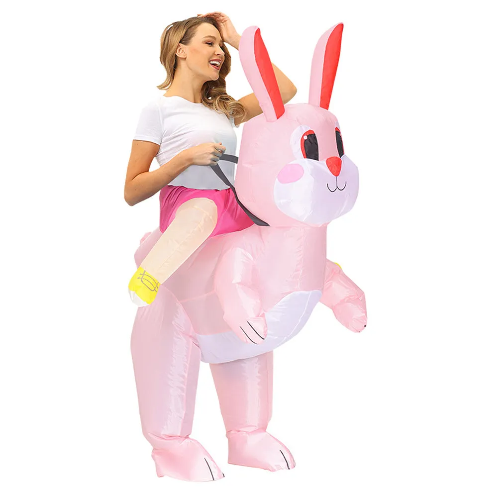 Kids Inflatable Rabbit Costumes Cosplay Party Costume Monster Mascot Halloween Carnival Suit for Children