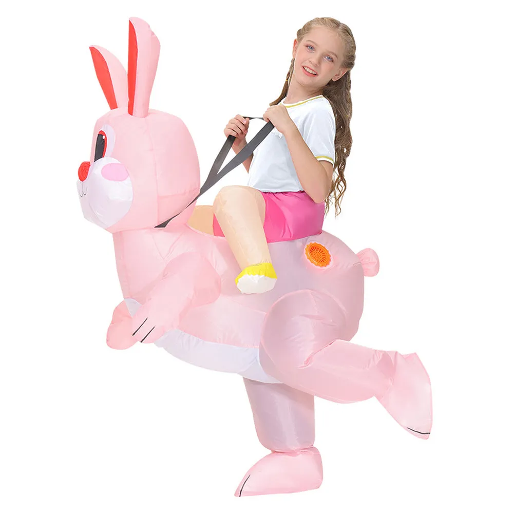 Kids Inflatable Rabbit Costumes Cosplay Party Costume Monster Mascot Halloween Carnival Suit for Children