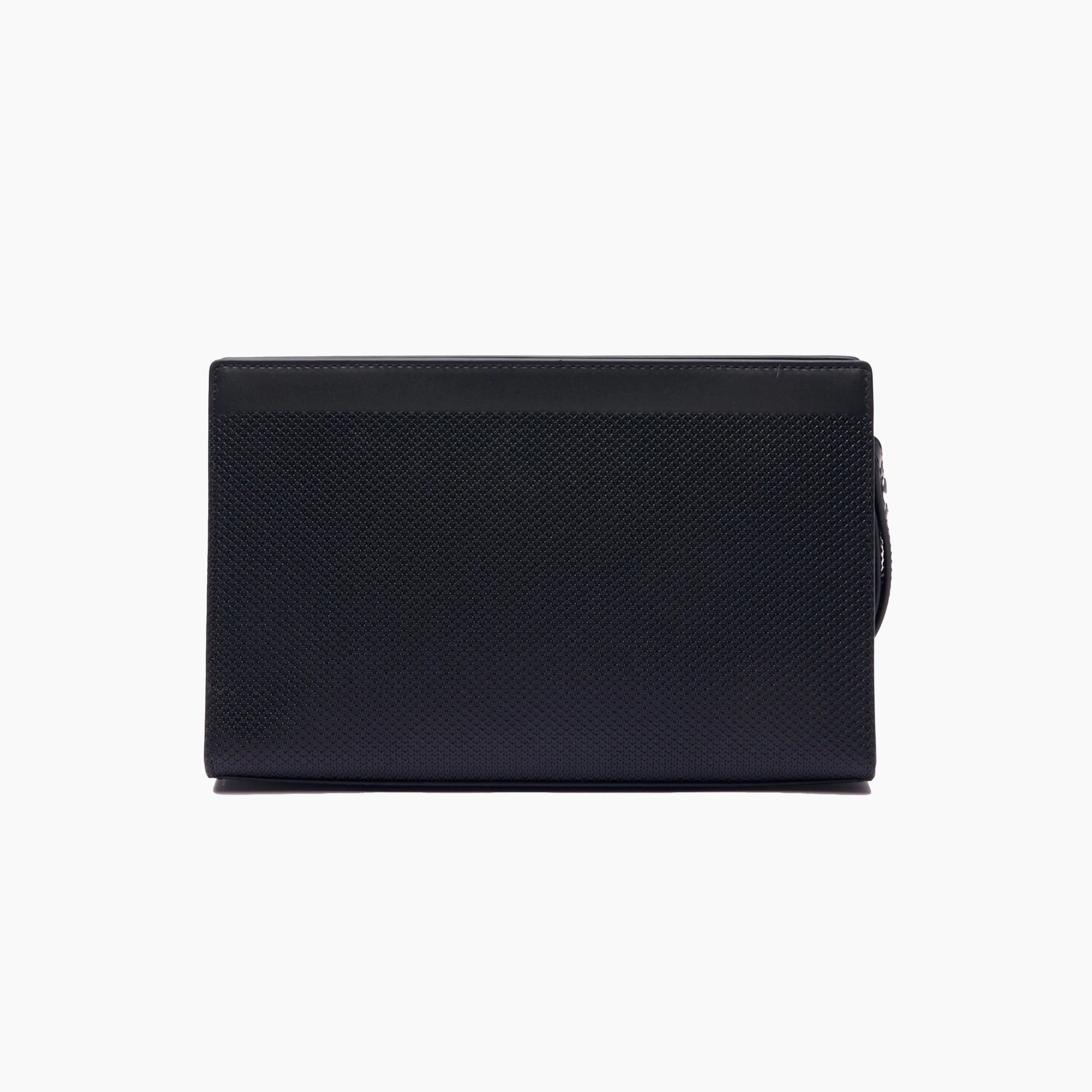 LACOSTE LEATHER CHANTACTO TOILETRY BAG NOIR - NH4558CE