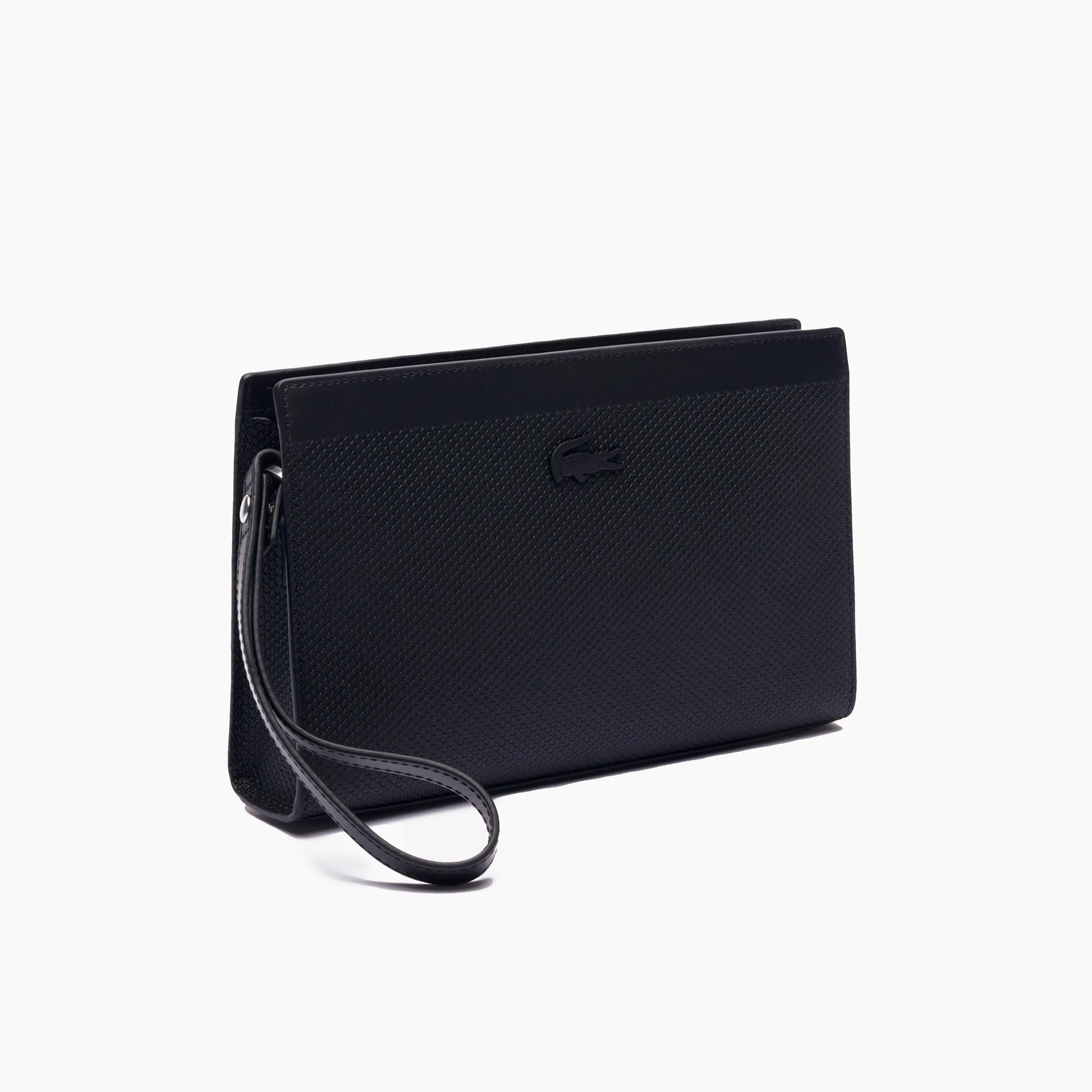 LACOSTE LEATHER CHANTACTO TOILETRY BAG NOIR - NH4558CE