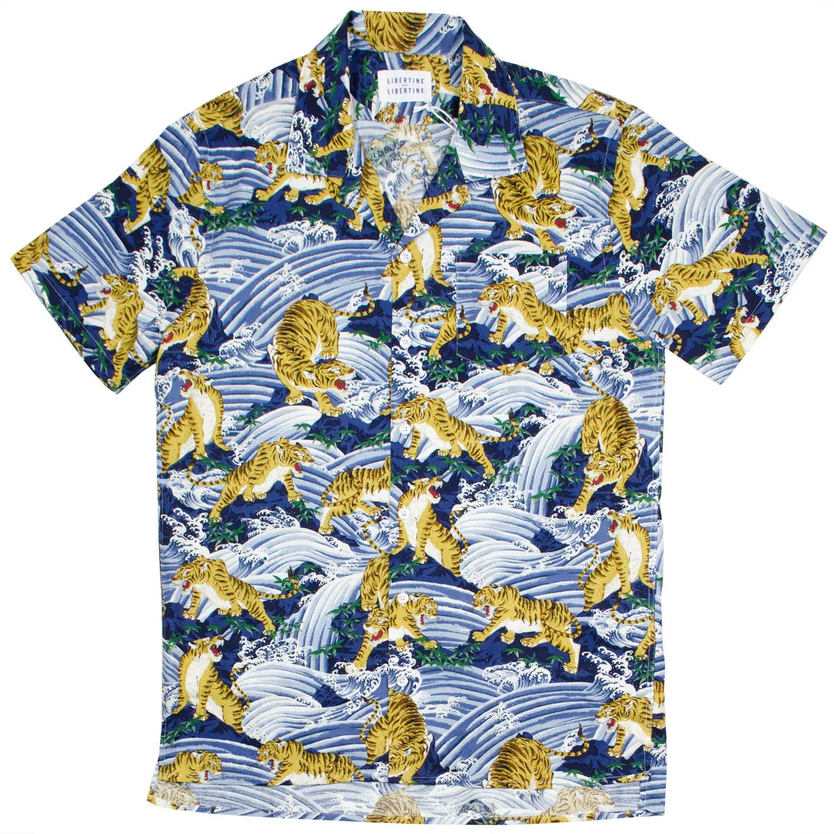 Libertine-Libertine - Cave Shirt Hocus - Blue Tiger Print