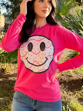 Lil Deb Smile Tee | Hot Pink