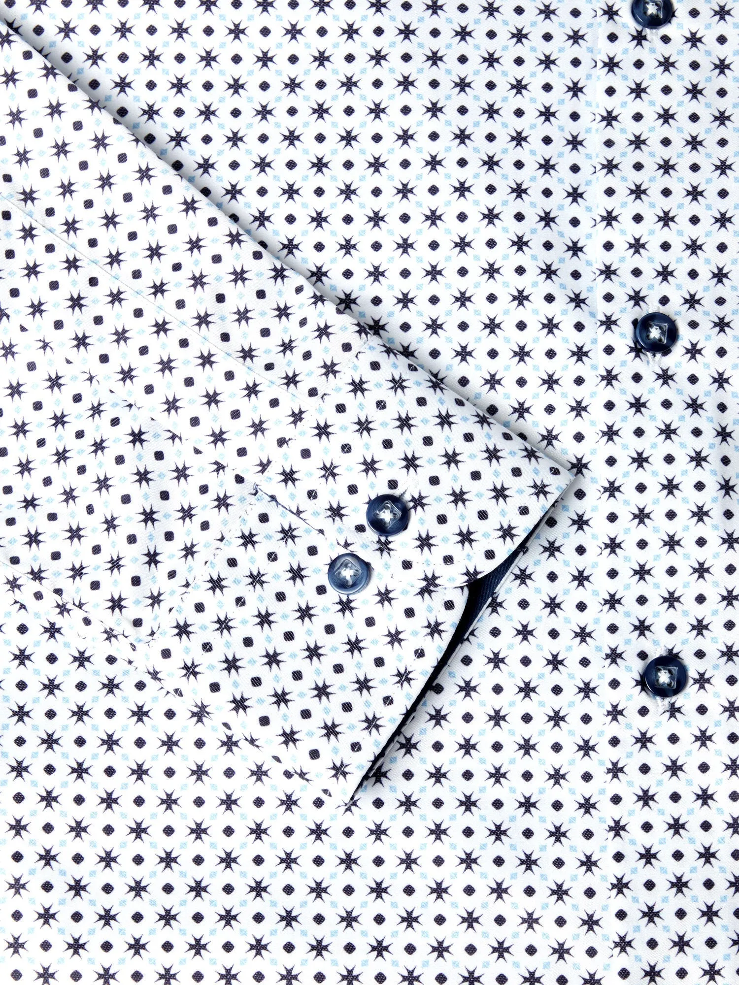 Long Sleeve Print Shirt - Navy