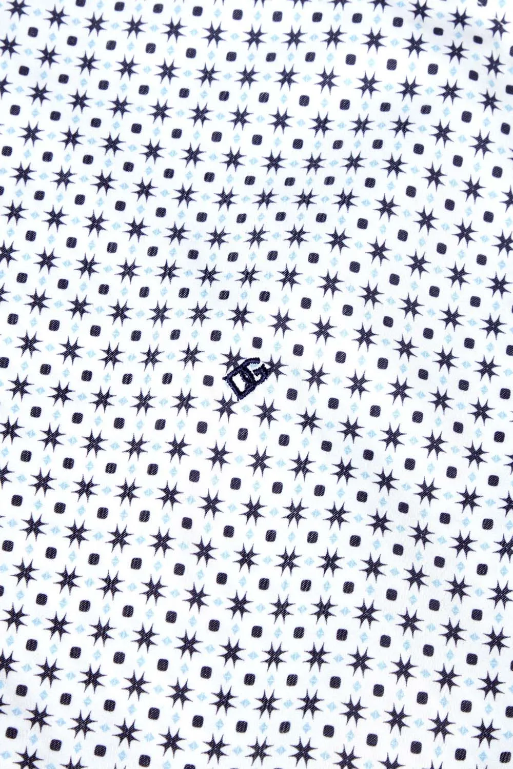 Long Sleeve Print Shirt - Navy