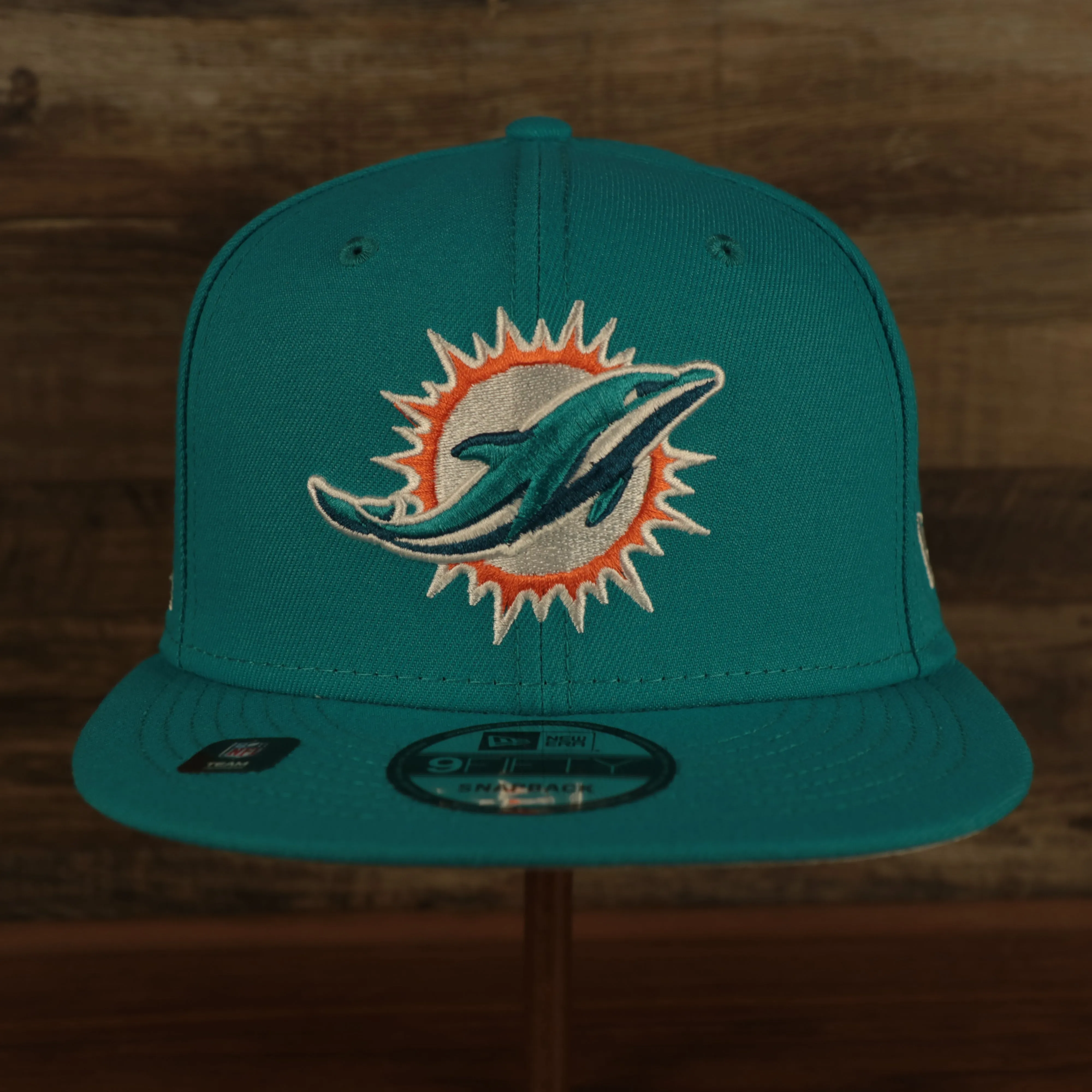 Miami Dolphins Patch Up 1993 Pro Bowl Side Patch Gray Bottom 9Fifty Teal Snapback Hat