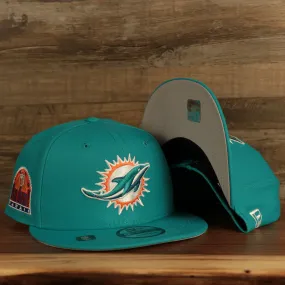 Miami Dolphins Patch Up 1993 Pro Bowl Side Patch Gray Bottom 9Fifty Teal Snapback Hat