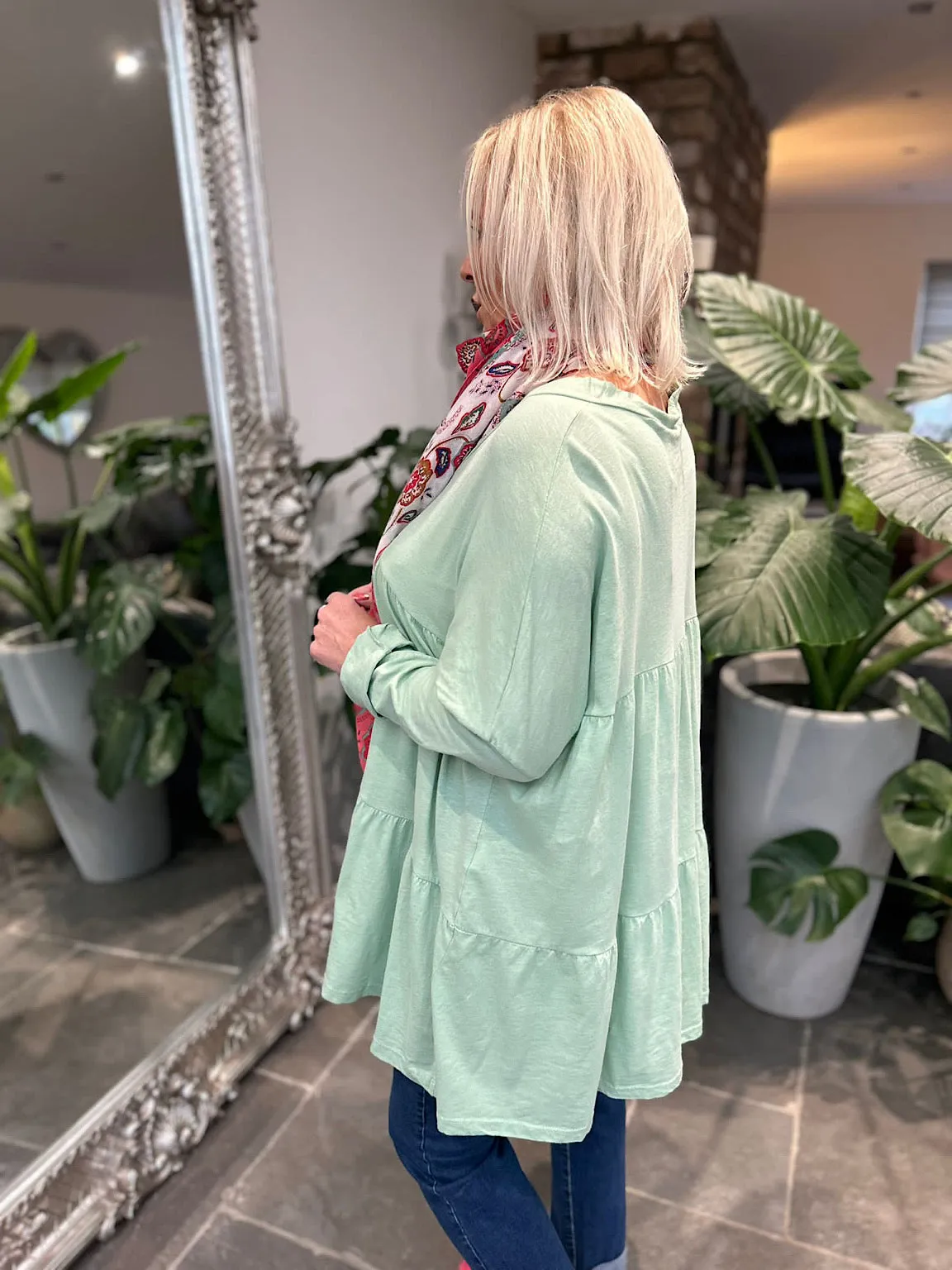 Mint Button Tiered Tunic Maisie