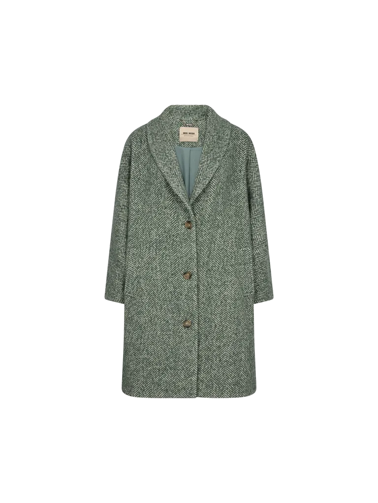 MMAdelaide Herringbone Wool Coat Sagebrush Green