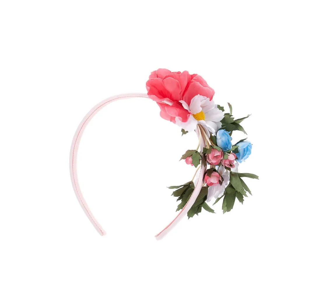 Monnalisa Daisy Pink & Blue Flower Headband