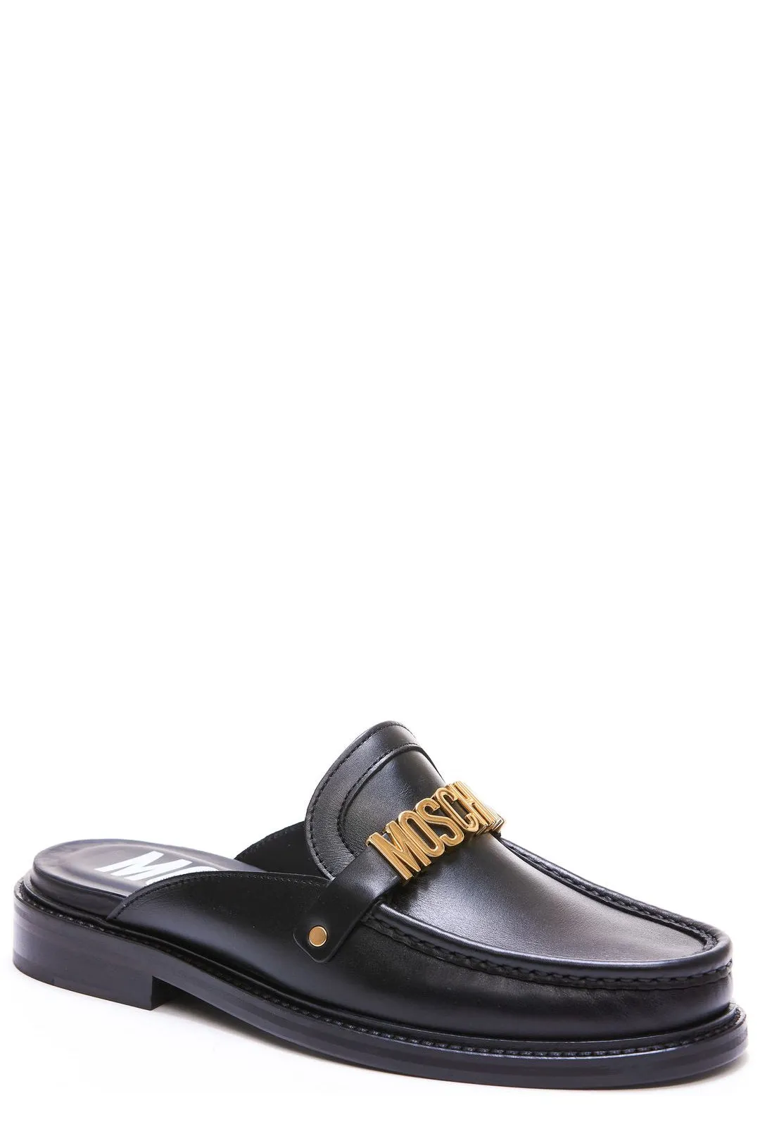 Moschino Logo Plaque Slip-On Flat Shoes