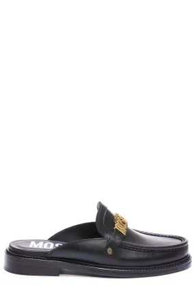 Moschino Logo Plaque Slip-On Flat Shoes