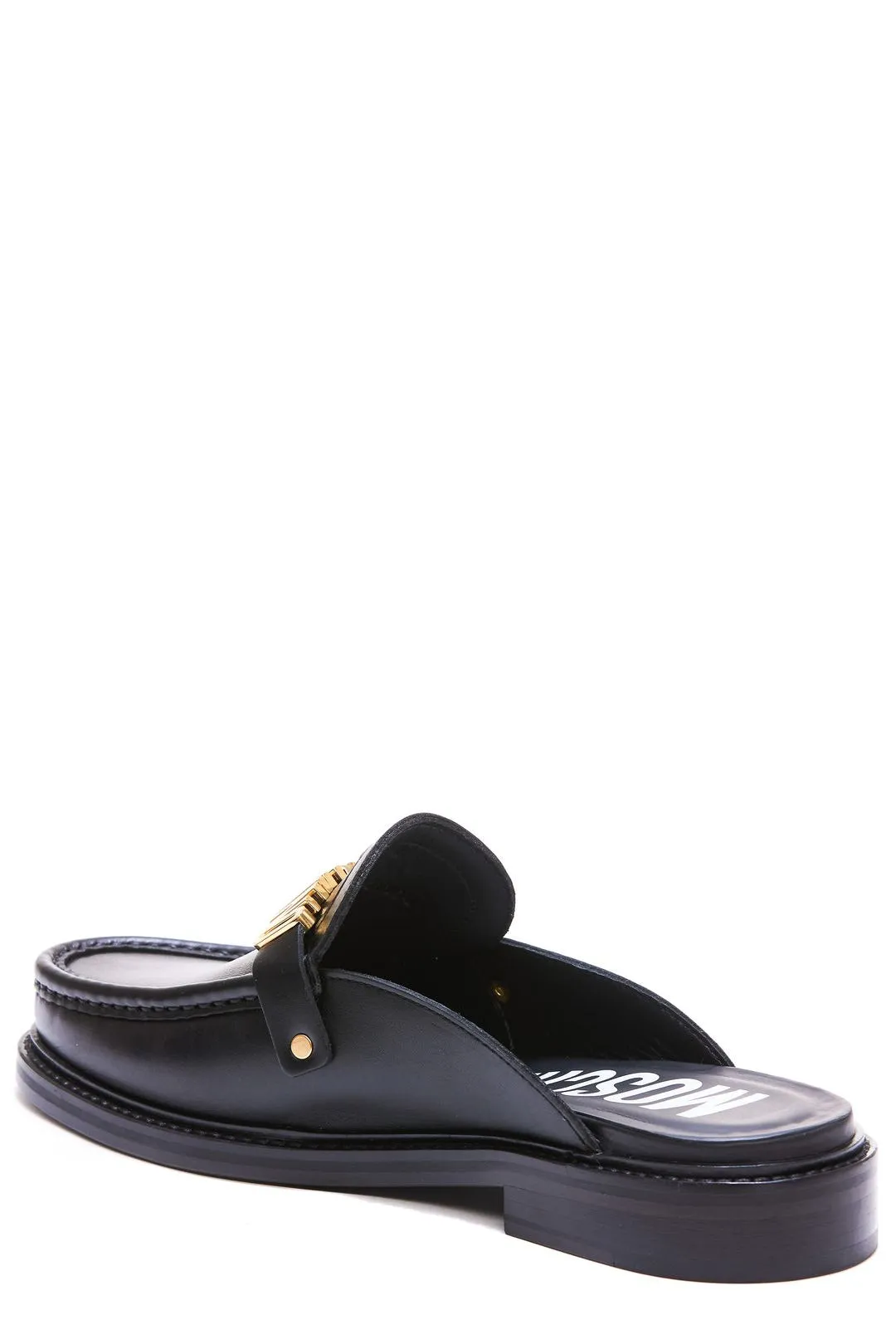 Moschino Logo Plaque Slip-On Flat Shoes