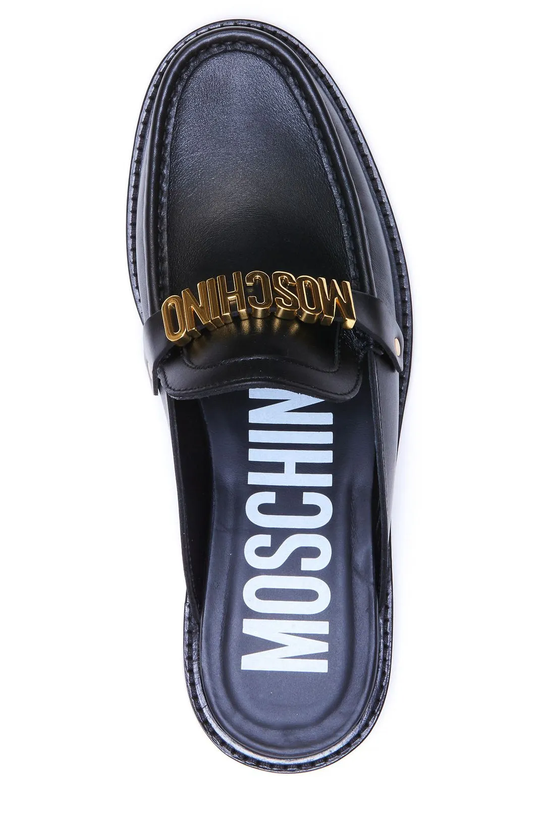 Moschino Logo Plaque Slip-On Flat Shoes