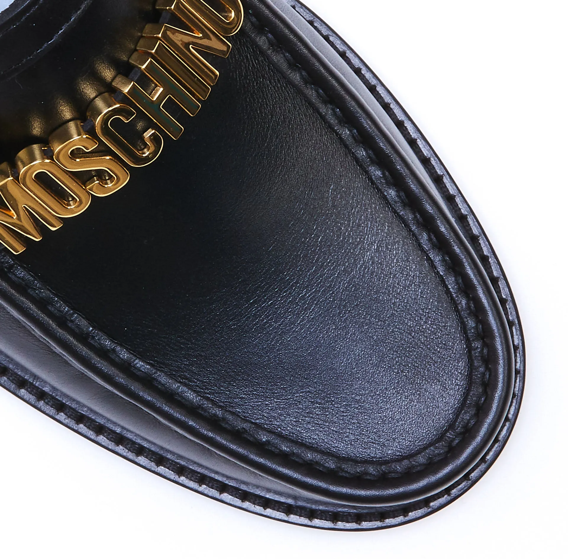 Moschino Logo Plaque Slip-On Flat Shoes