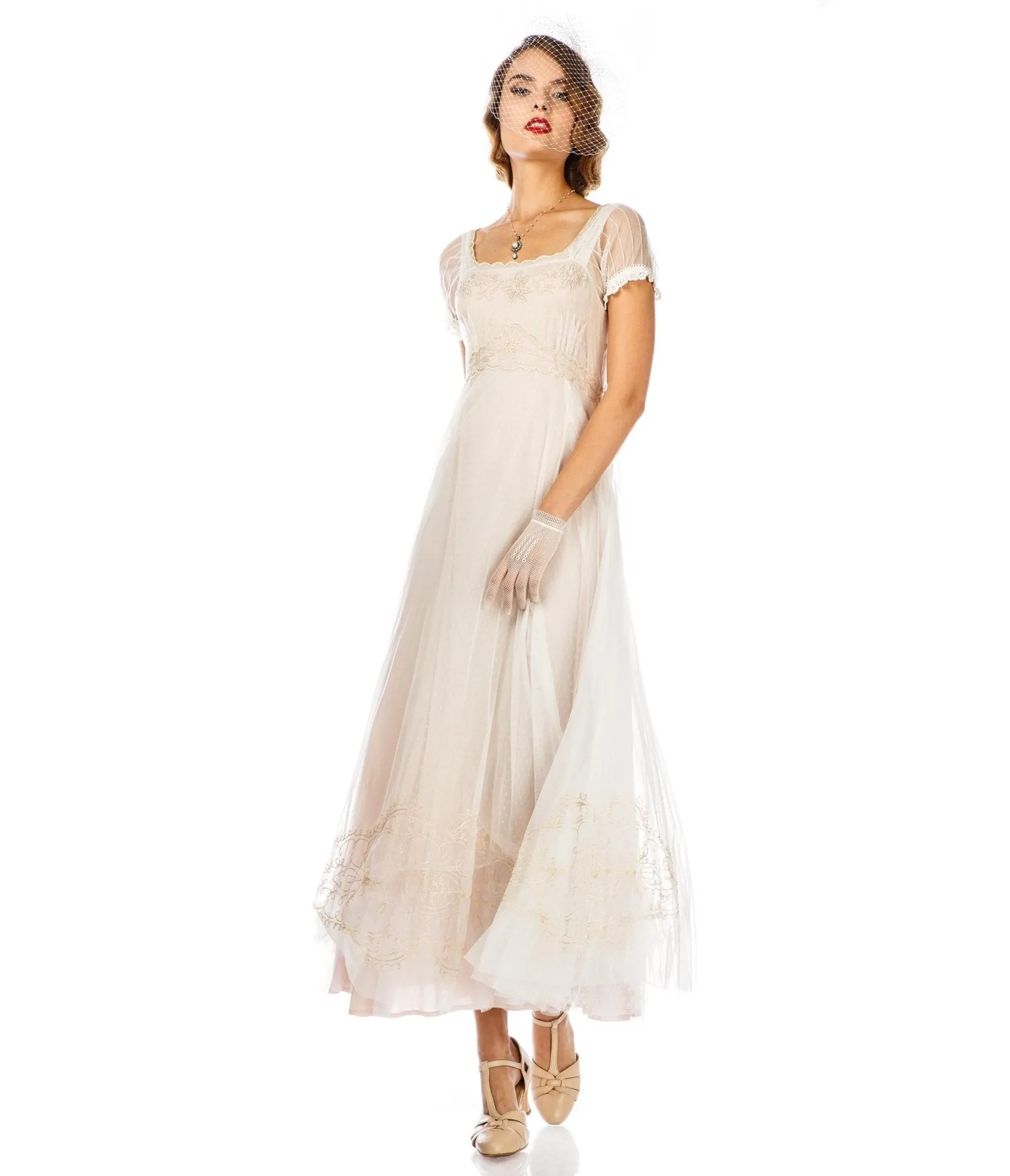 Nataya Ivory Vintage Style Regency Wedding Dress