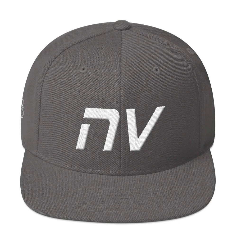 Nevada - Flat Brim Hat - White Embroidery - NV - Many Hat Color Options Available