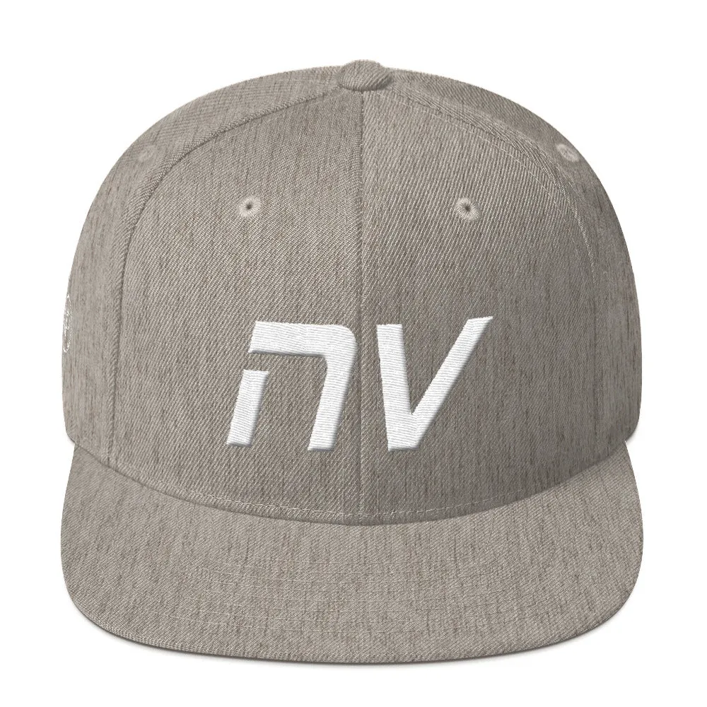 Nevada - Flat Brim Hat - White Embroidery - NV - Many Hat Color Options Available