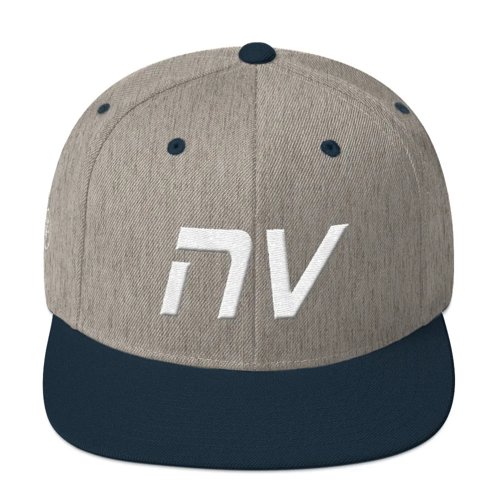 Nevada - Flat Brim Hat - White Embroidery - NV - Many Hat Color Options Available