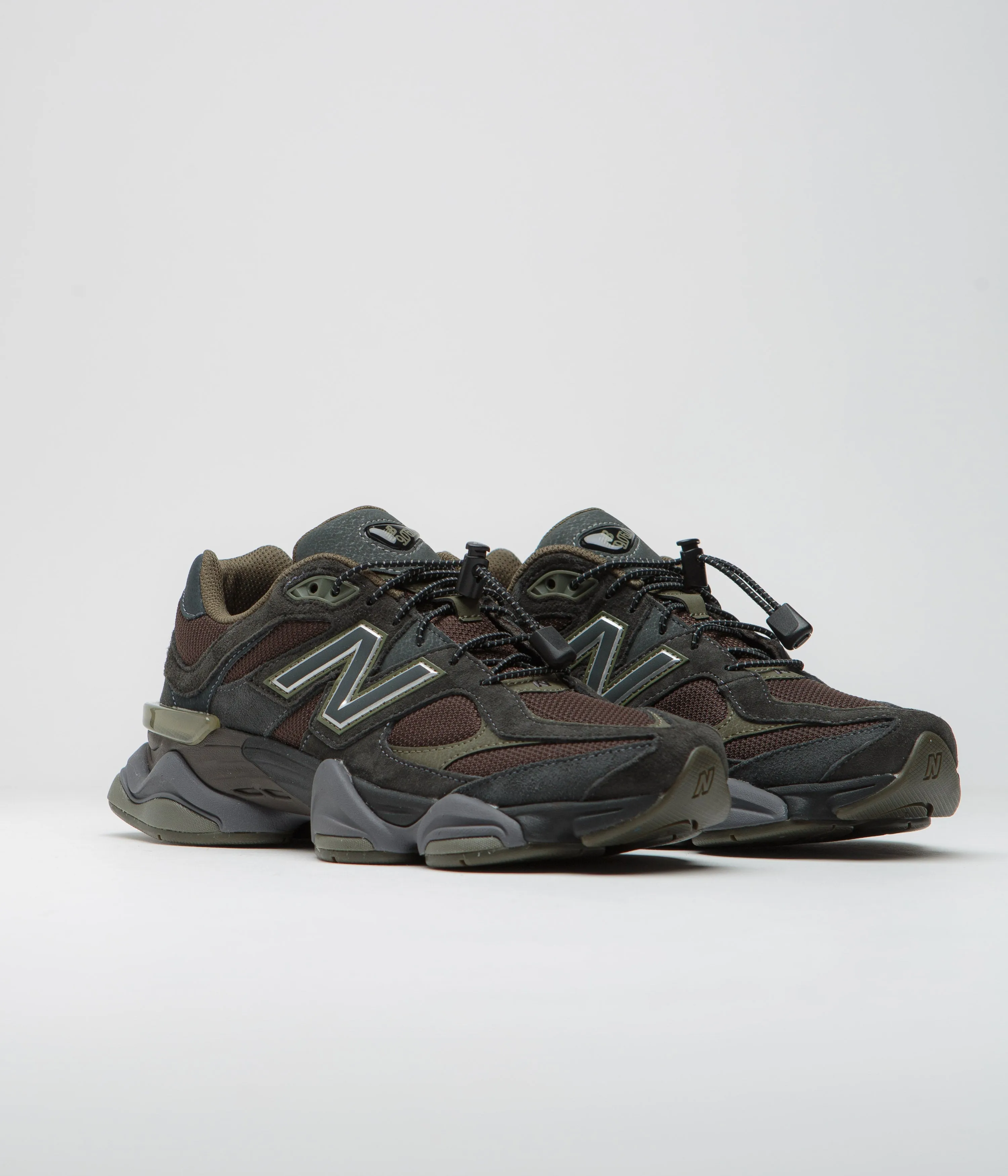 New Balance 9060 Shoes - Blacktop / Dark Moss