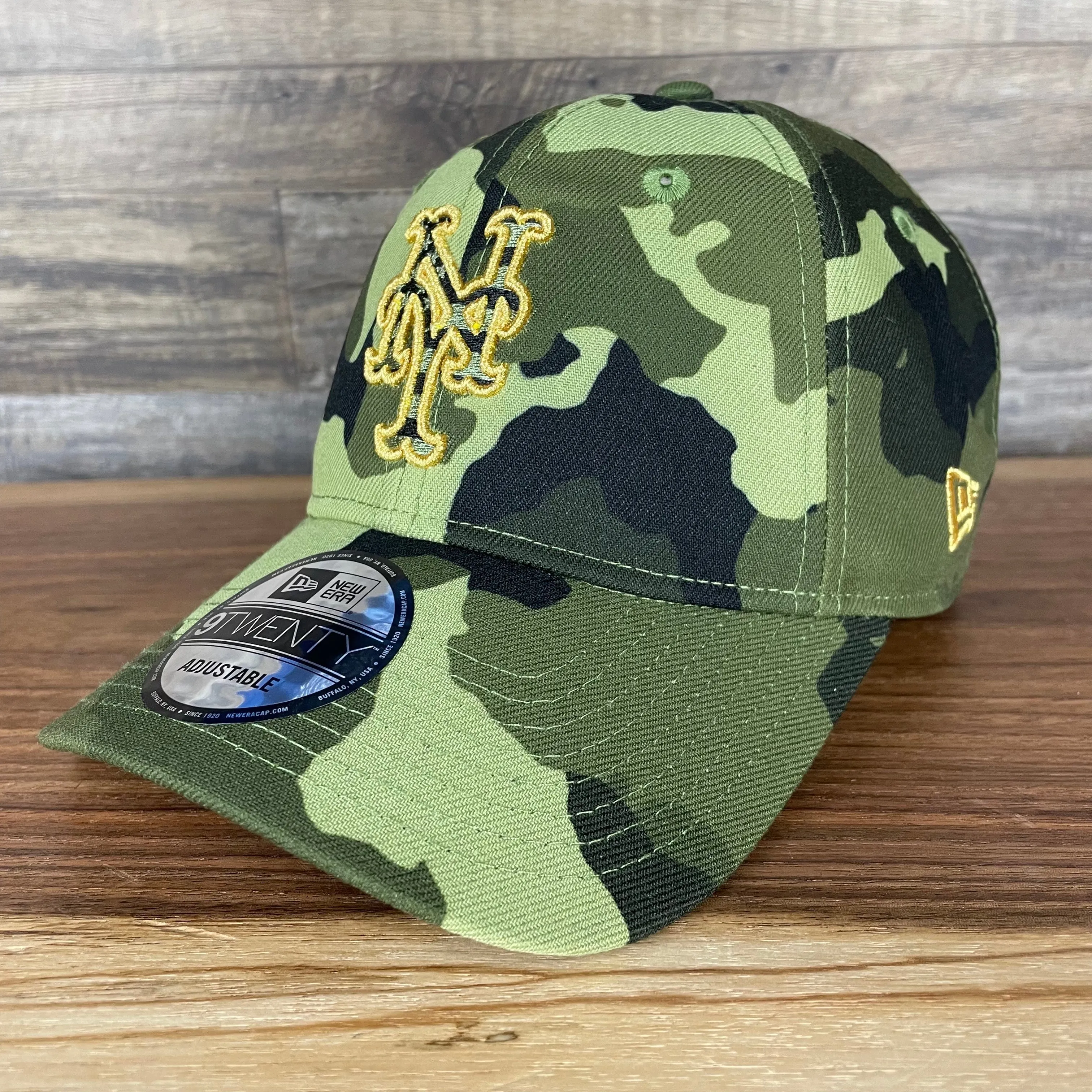 New York Mets 2022 Armed Forces Day / Memorial Day Side Patch 9Twenty Dad Hat | Camo