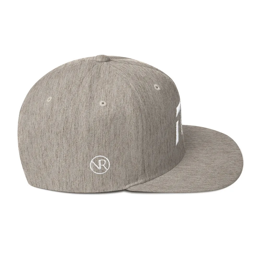 North Carolina - Flat Brim Hat - White Embroidery - NC - Many Hat Color Options Available