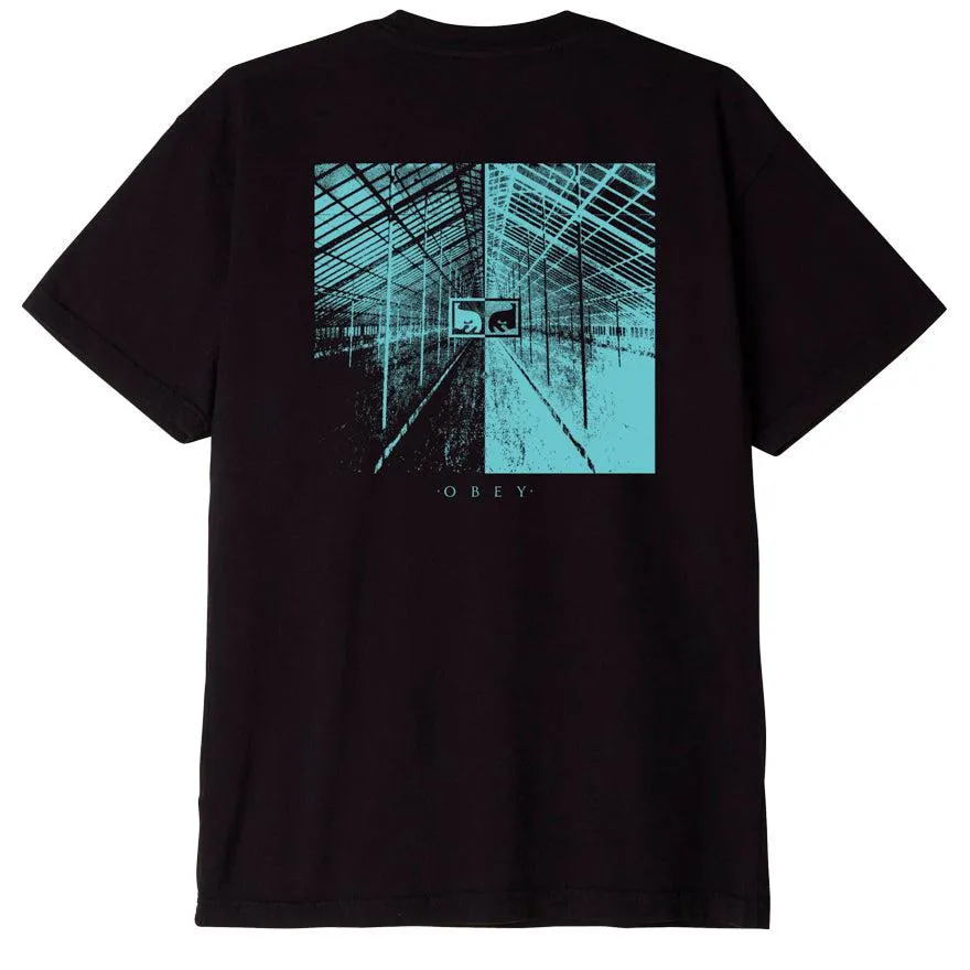 Obey Vanishing Point Tee In Faded Black