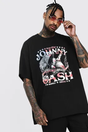 Oversized Johnny Cash License T-Shirt | boohooMAN UK