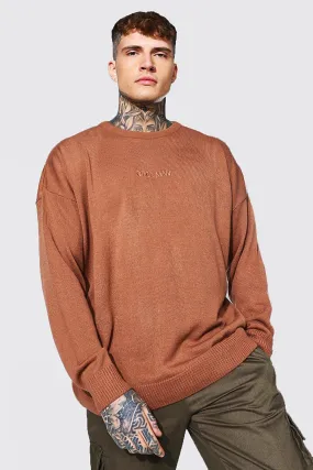 Oversized Ofcl Man Tonal Embroidered Jumper | boohooMAN UK