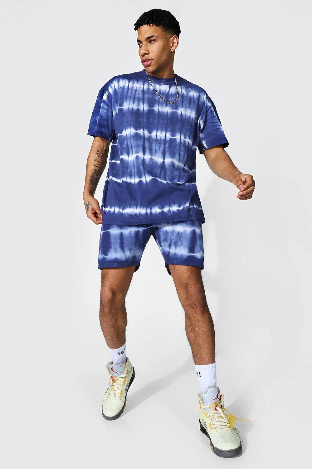 Oversized Tie Dye T-shirt & Short Set | boohooMAN UK