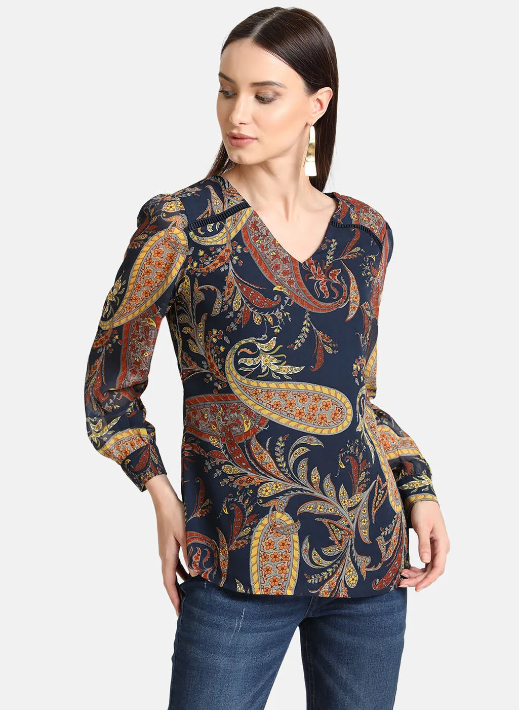 Paisley Print Top