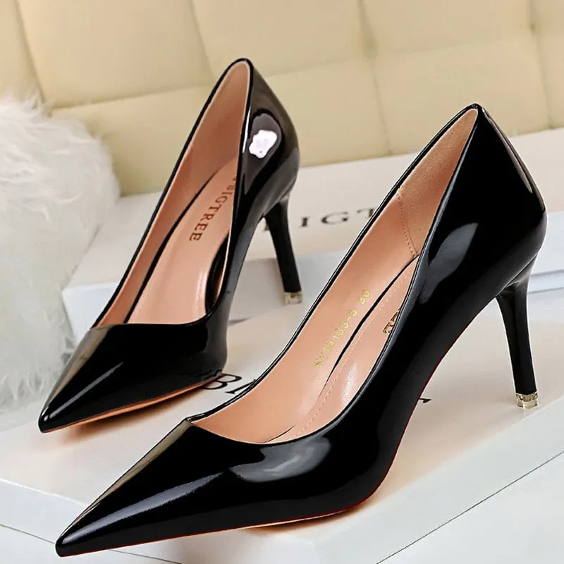 Patent Leather High Heels Wedding Shoes  Stiletto