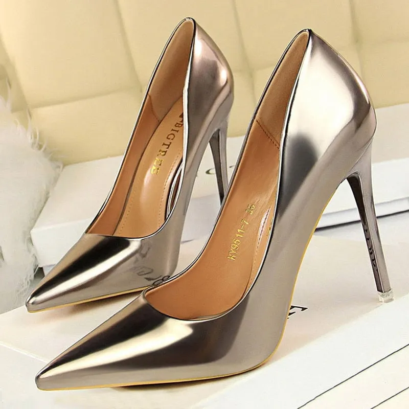 Patent Leather High Heels Wedding Shoes  Stiletto