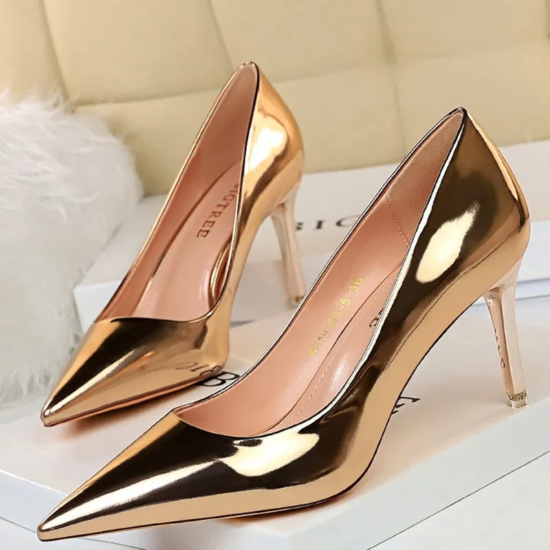 Patent Leather High Heels Wedding Shoes  Stiletto