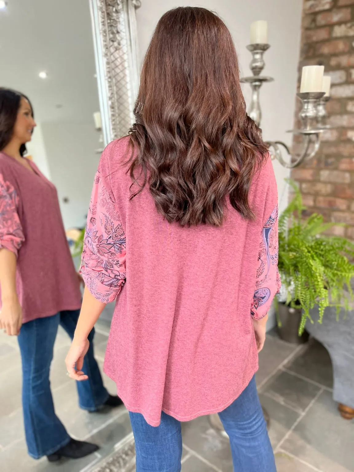 Patterned Sleeve Top Desta