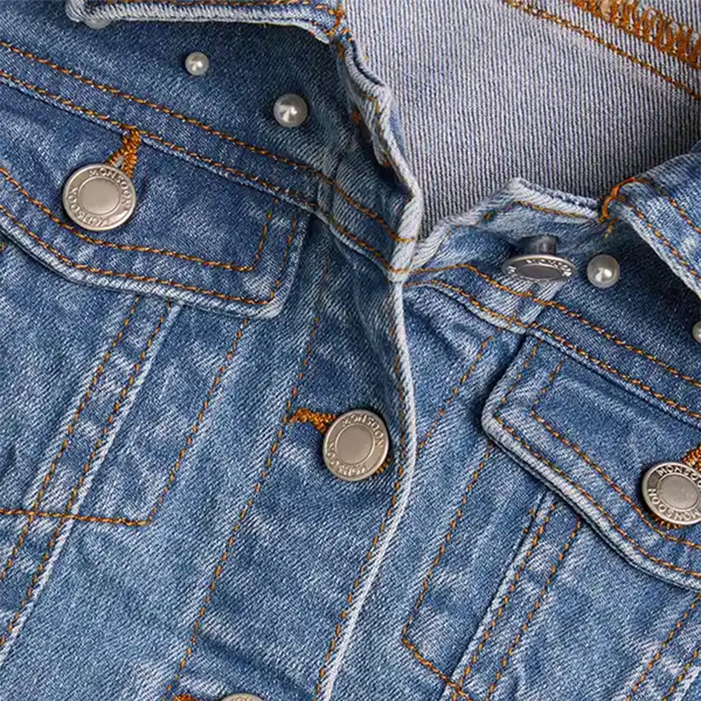 Pearl Denim Jacket | Blue Jean Jacket