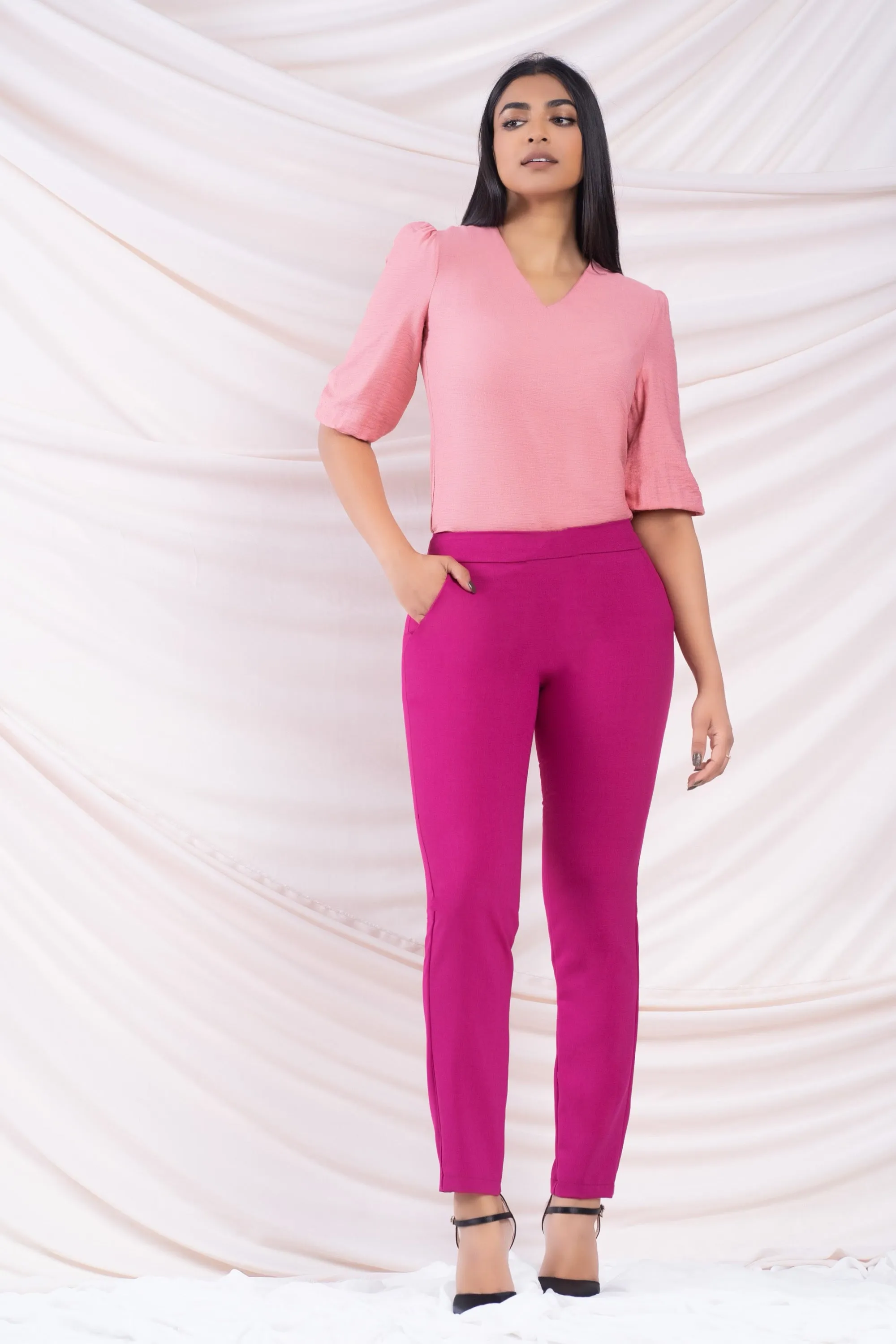 Pink Puff Sleeve Top