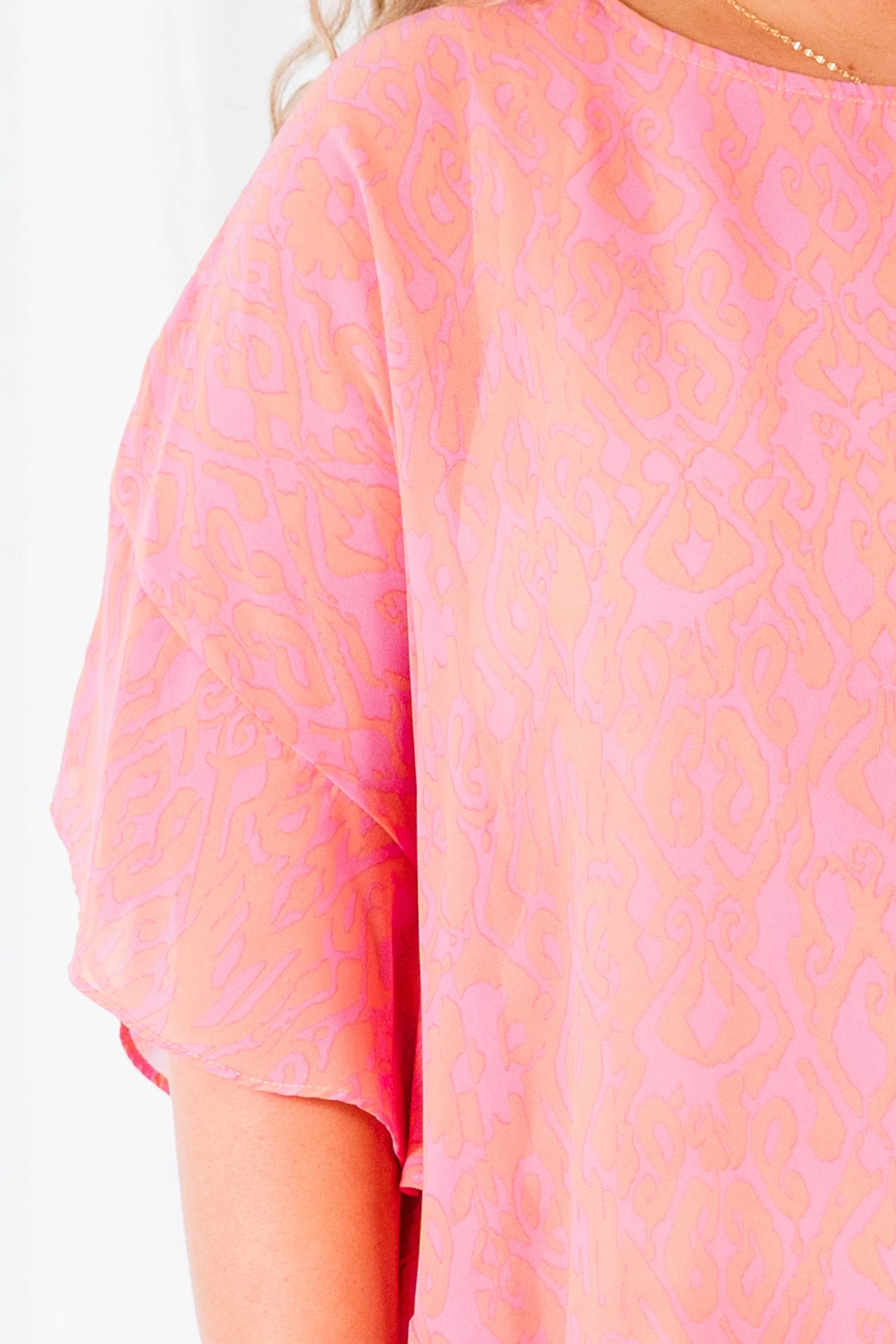 Pretty As A Peach Top, Fuchsia