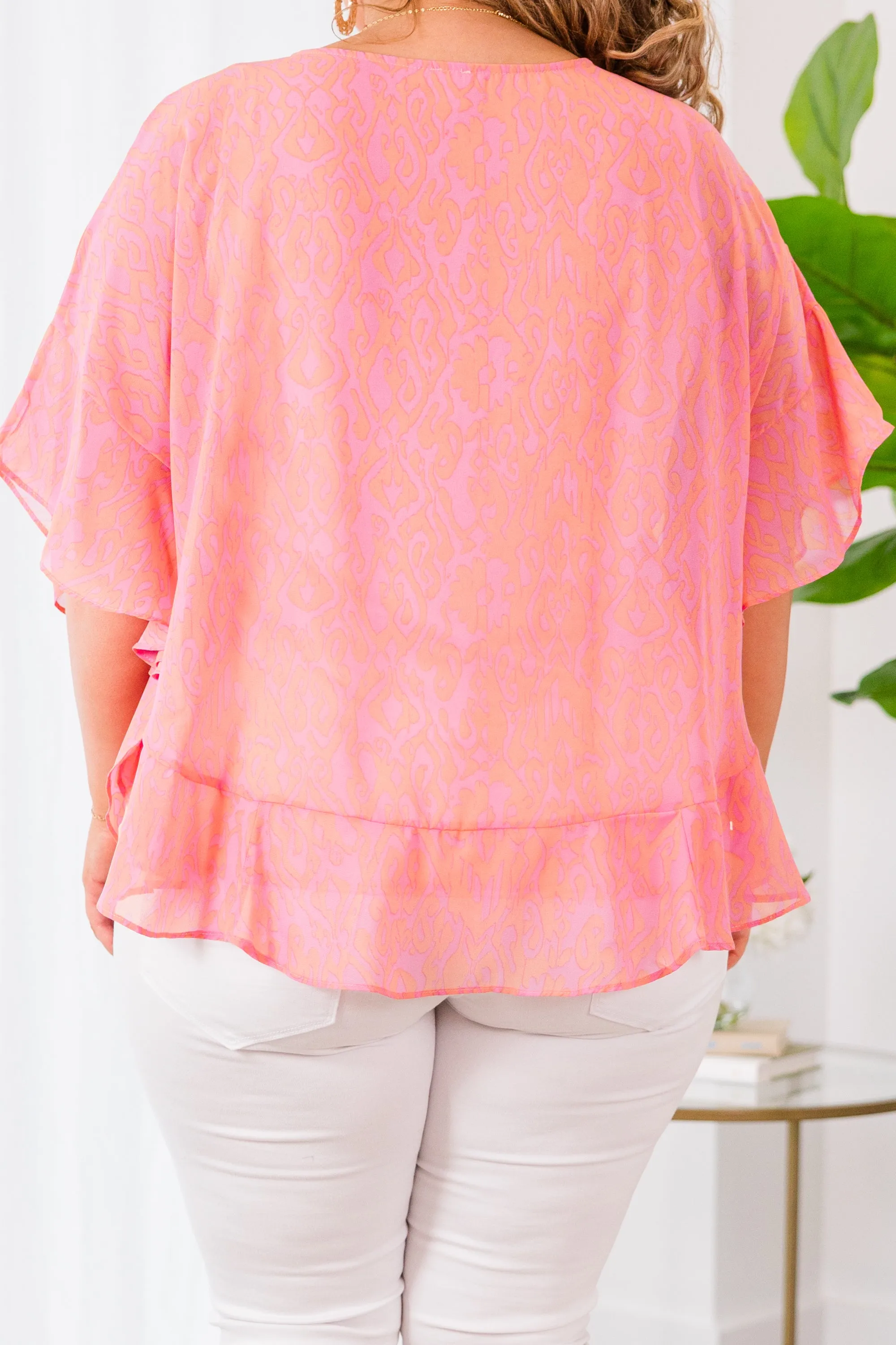 Pretty As A Peach Top, Fuchsia