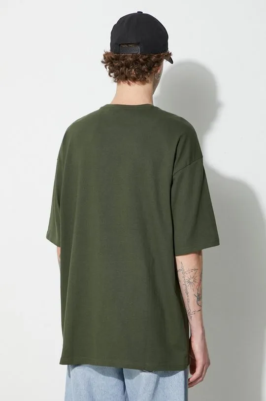 Puma cotton t-shirt BETTER CLASSICS Oversized Tee green color