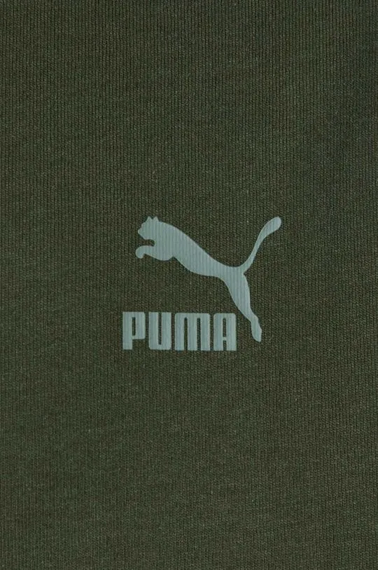 Puma cotton t-shirt BETTER CLASSICS Oversized Tee green color