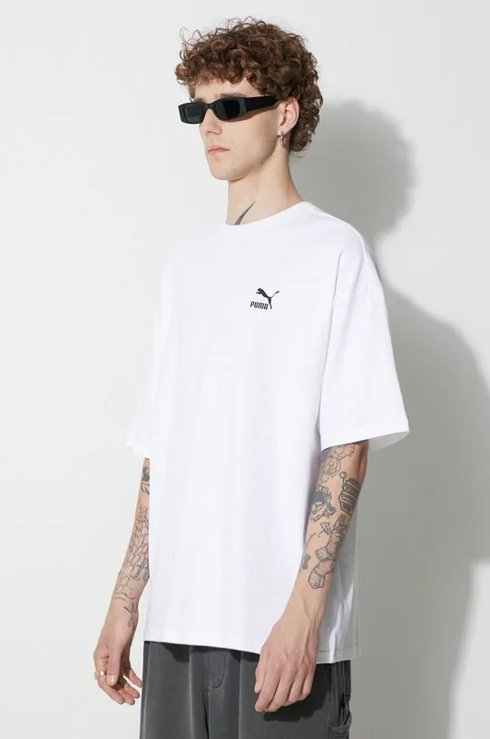 Puma cotton t-shirt BETTER CLASSICS Oversized Tee white color