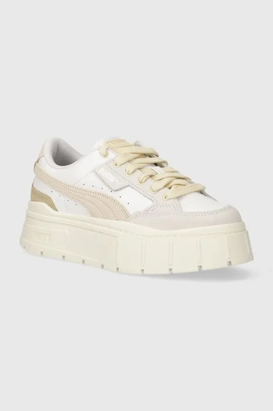 Puma leather sneakers Mayze Stack Luxe Wns beige color