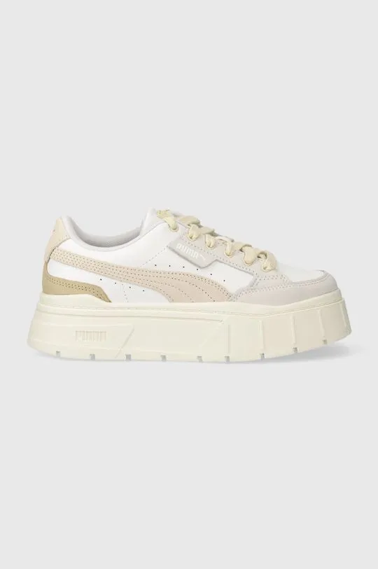 Puma leather sneakers Mayze Stack Luxe Wns beige color