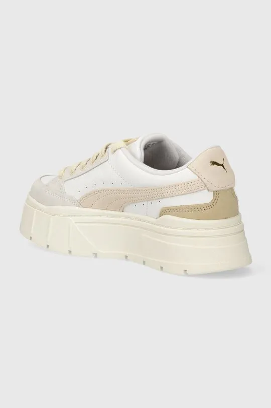 Puma leather sneakers Mayze Stack Luxe Wns beige color