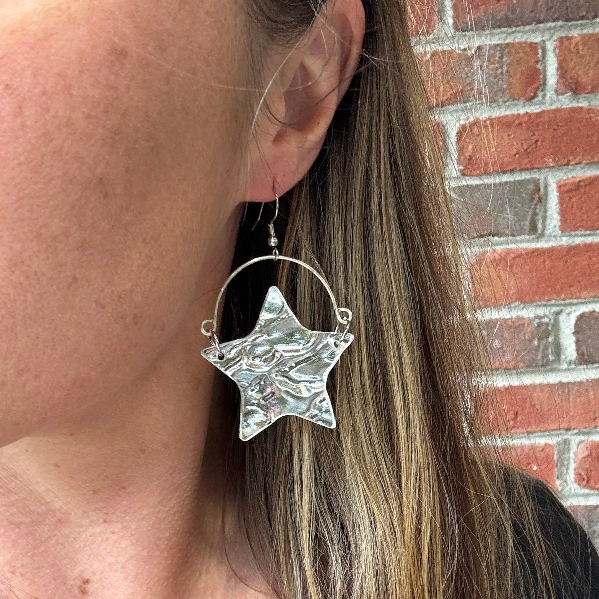 Remix Stars - Red + Blue Stars - Acrylic Earrings