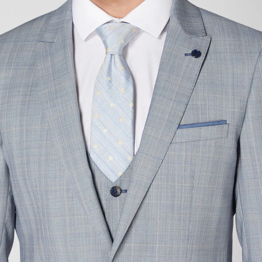 Remus - Lanito 3 Piece X-Slim Suit in Sky Blue