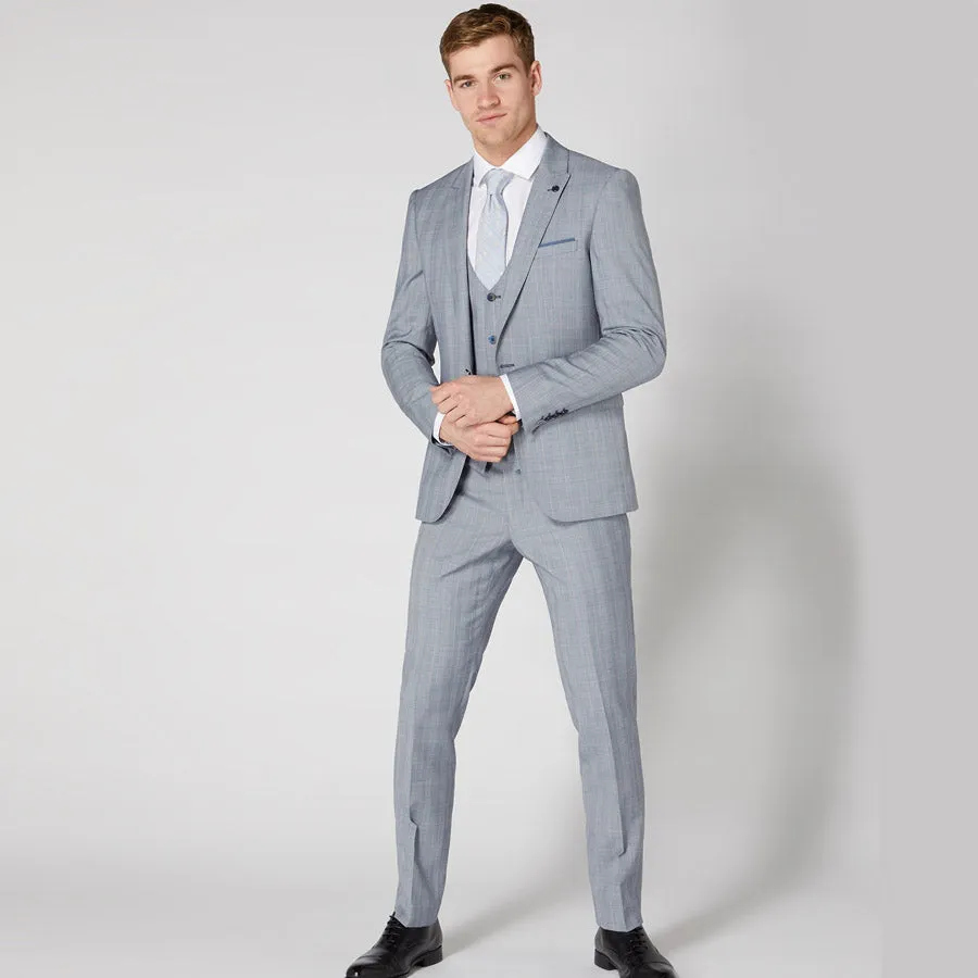 Remus - Lanito 3 Piece X-Slim Suit in Sky Blue