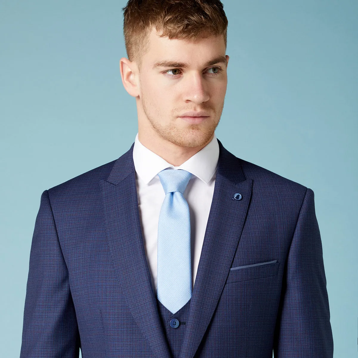 Remus Uomo - 3 Piece Mario Slim Fit Microcheck Suit in Navy